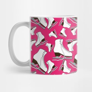 Figure Skates on Magenta Background Design Mug